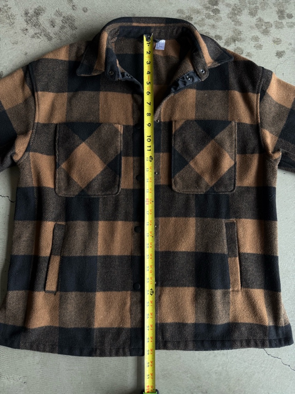H&M / Oversized Buffalo Plaid Shacket Jacket / Brown Black - Picture 8 of 16